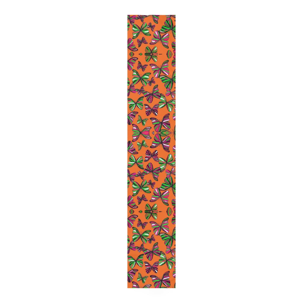 Butterflies Orange Table Runner