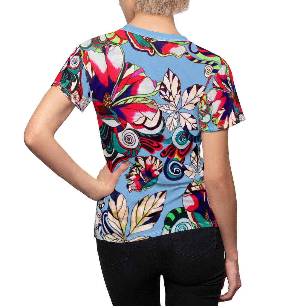 Graphic Floral AOP Sky T-Shirt