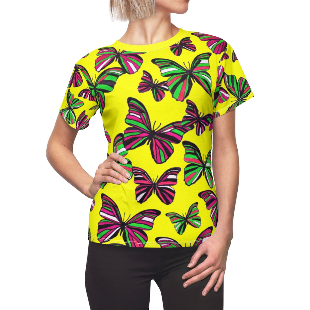 Butterflies AOP Bright Yellow T-shirt