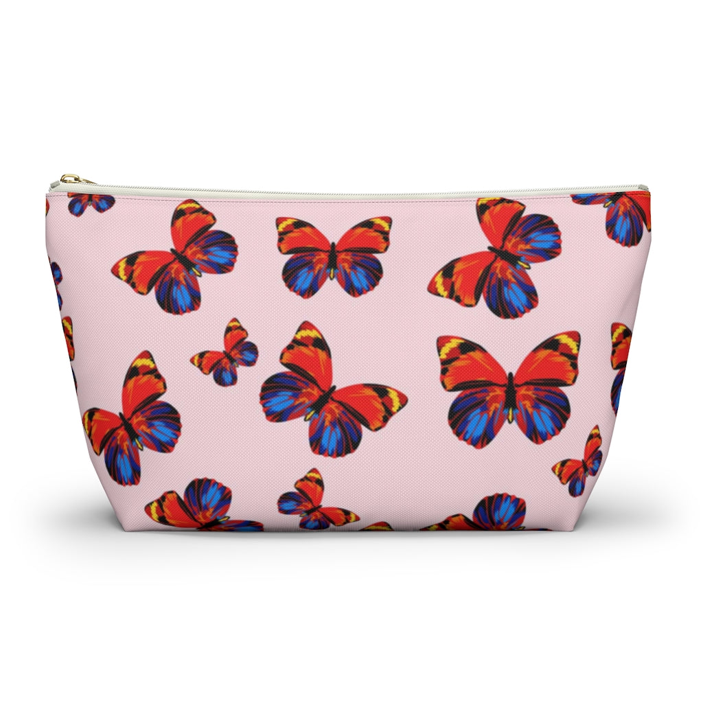 Tangerine Butterflies Accessory Pouch