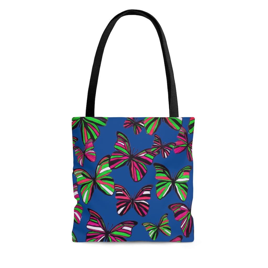 AOP Butterflies Royal Blue  Tote Bag
