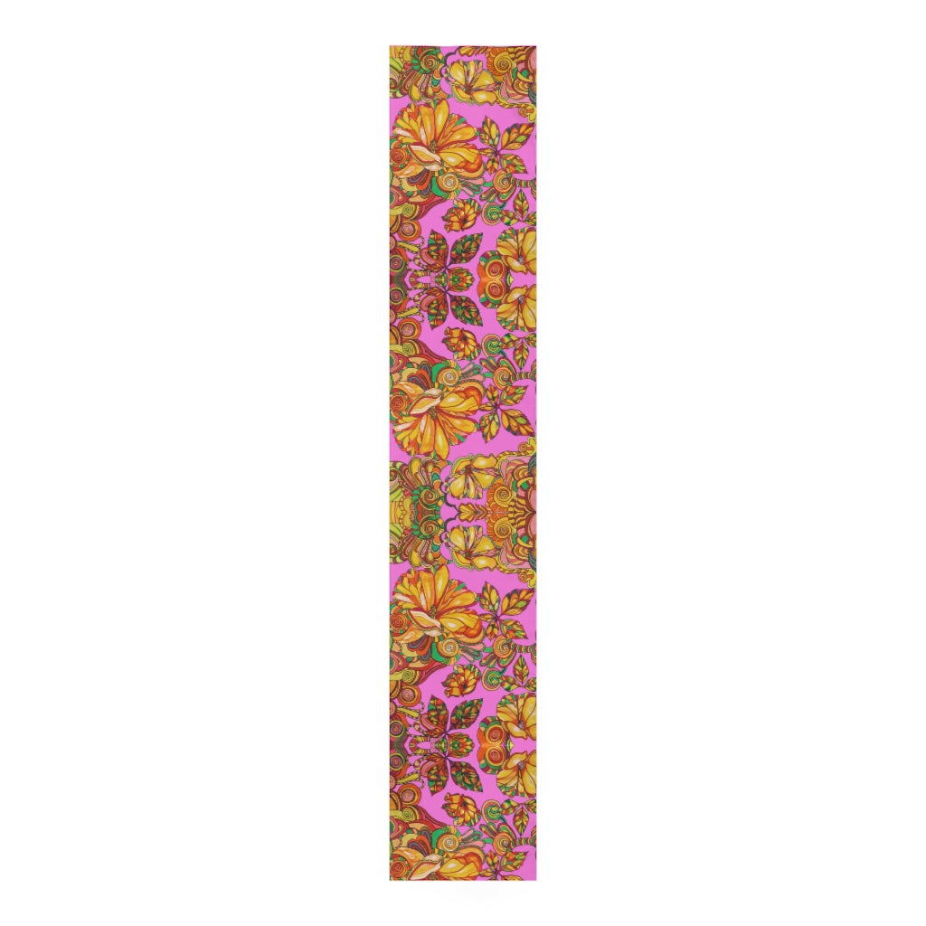 Artsy Floral Rose Table Runner