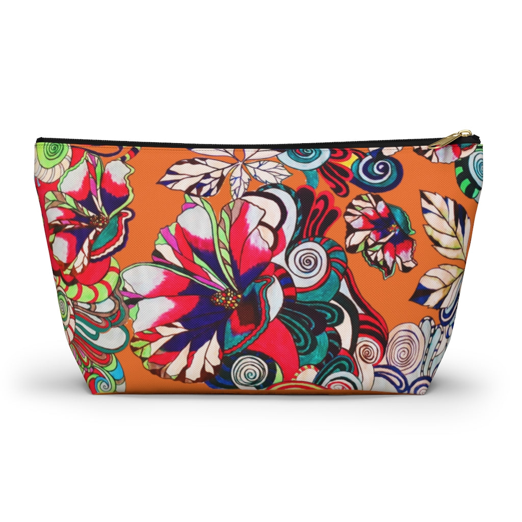 Floral Pop Orange Accessory Pouch