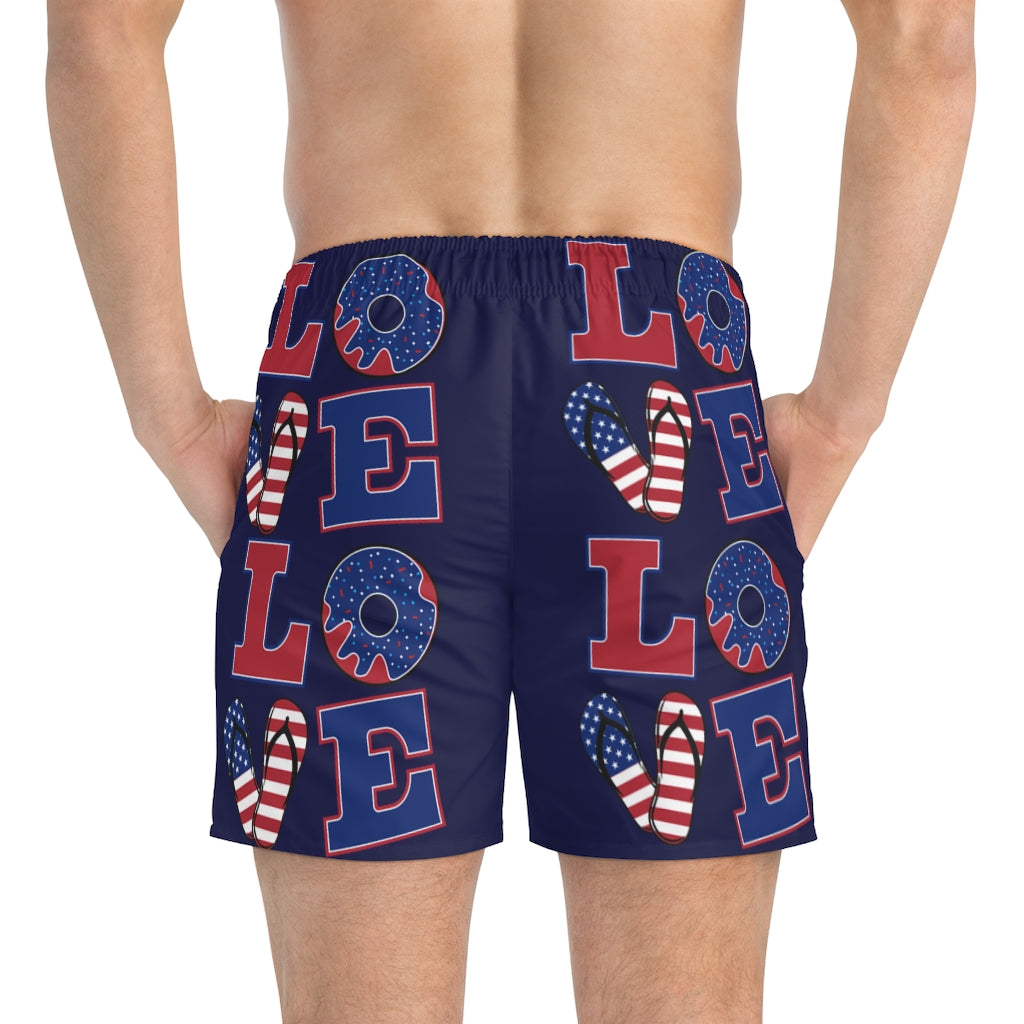 Men's American Love Ink Swimming Trunks