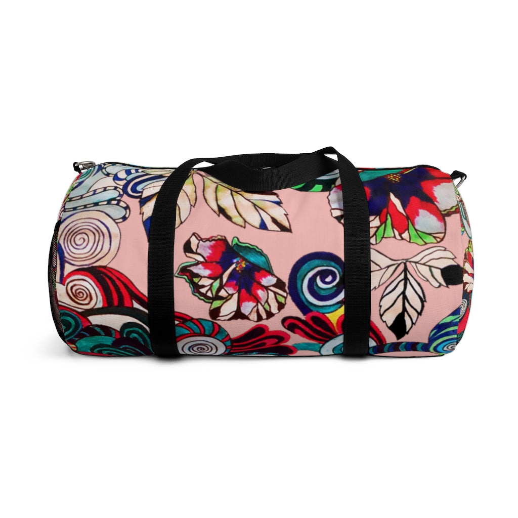 Artsy Floral Pop Blush Duffel Bag