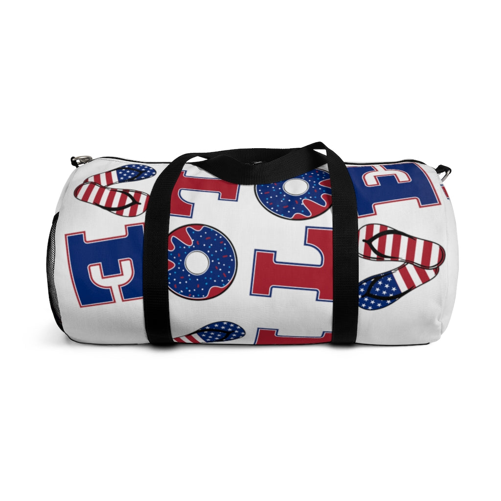 American Love White Duffel Bag