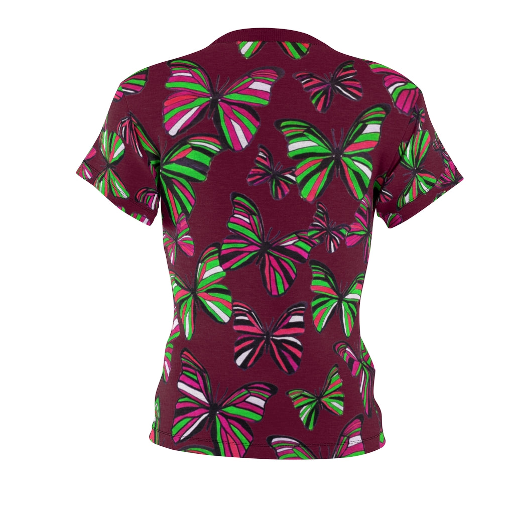 Butterflies AOP Marsala T-shirt