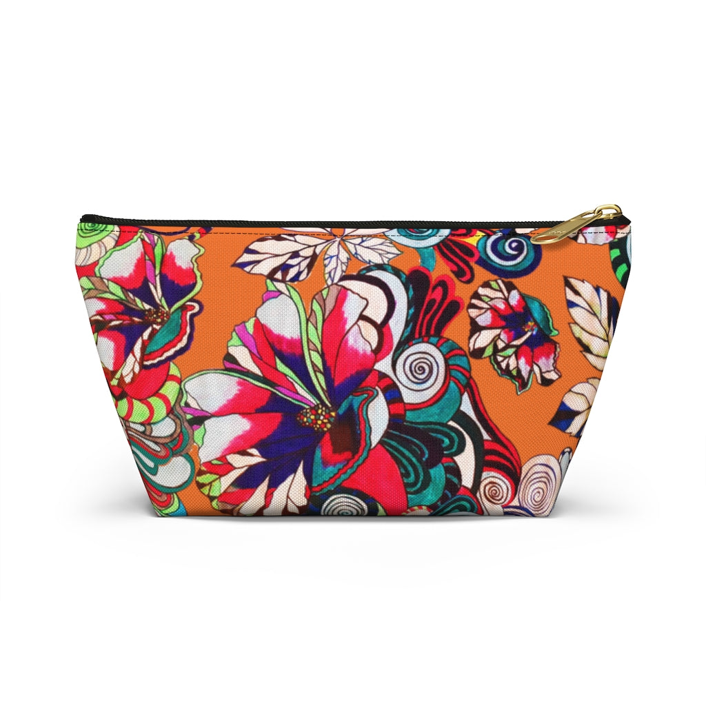Floral Pop Orange Accessory Pouch