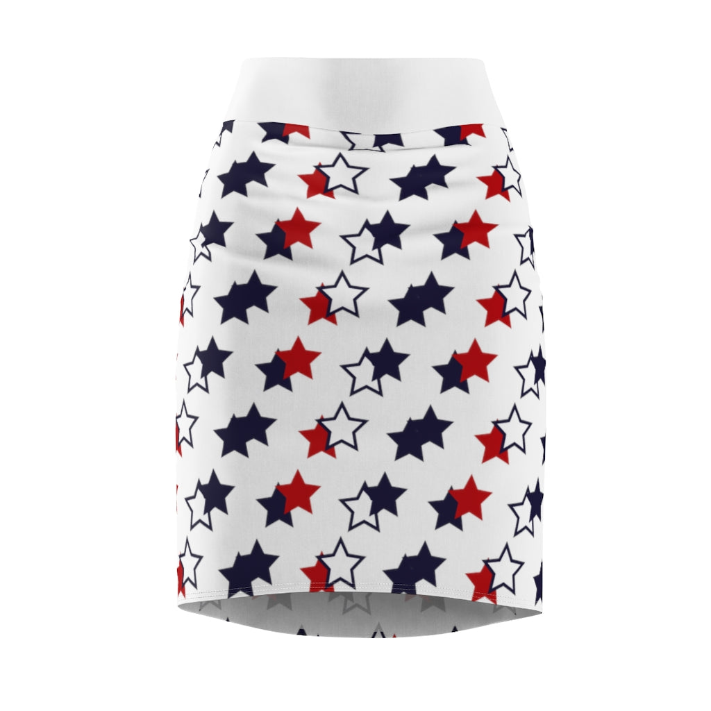 AOP Starry White Pencil Skirt