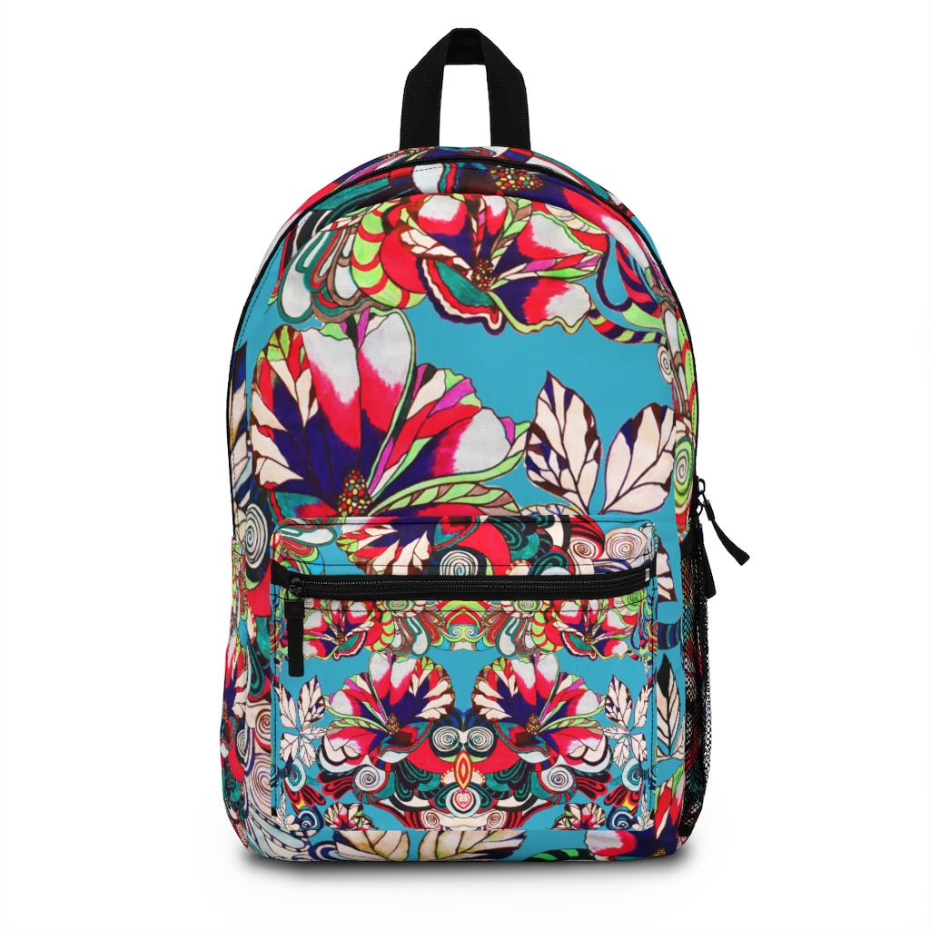 Aqua Artsy Floral Pop Backpack