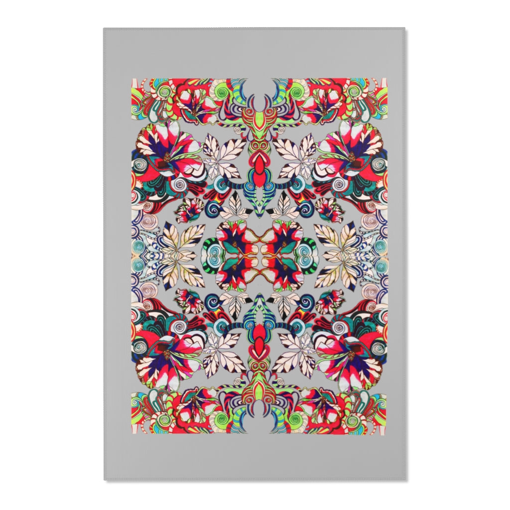 Artsy Floral Pop Slate Area Rug