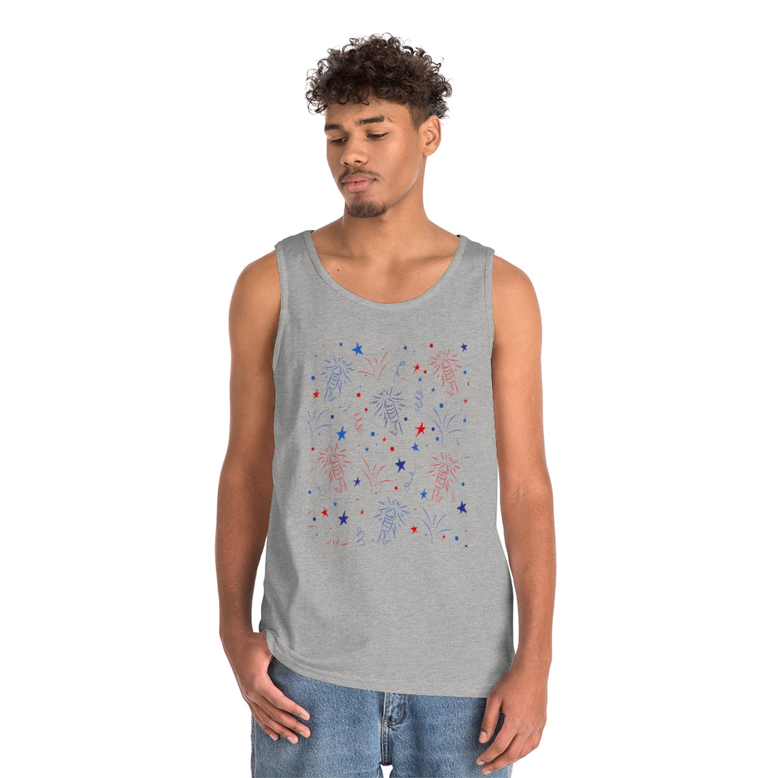 firecracker print unisex tank top