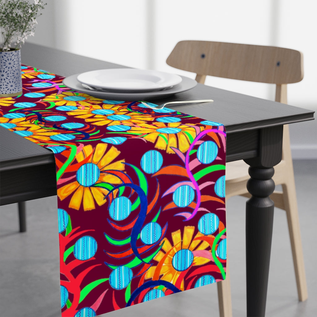 Sunflower Marsala Table Runner