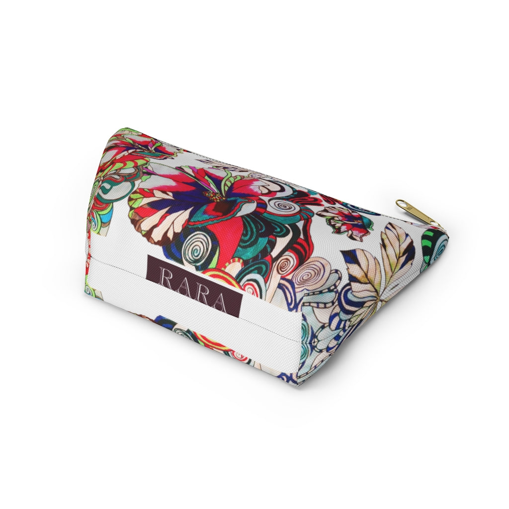 Floral Pop White Accessory Pouch