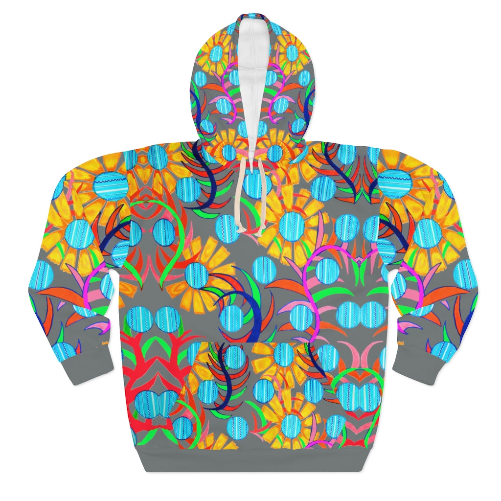 Unisex Sunflower Pullover Ash Grey Hoodie