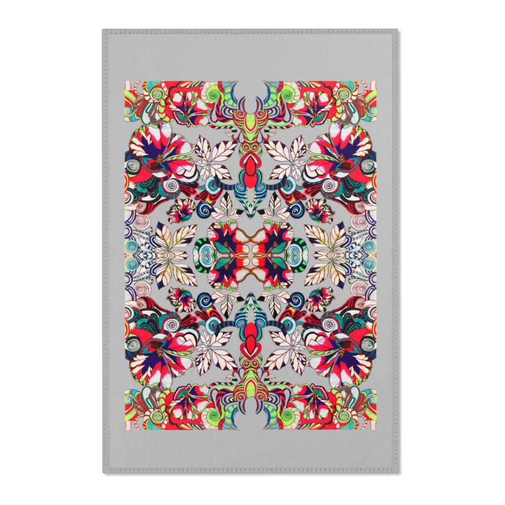Artsy Floral Pop Slate Area Rug