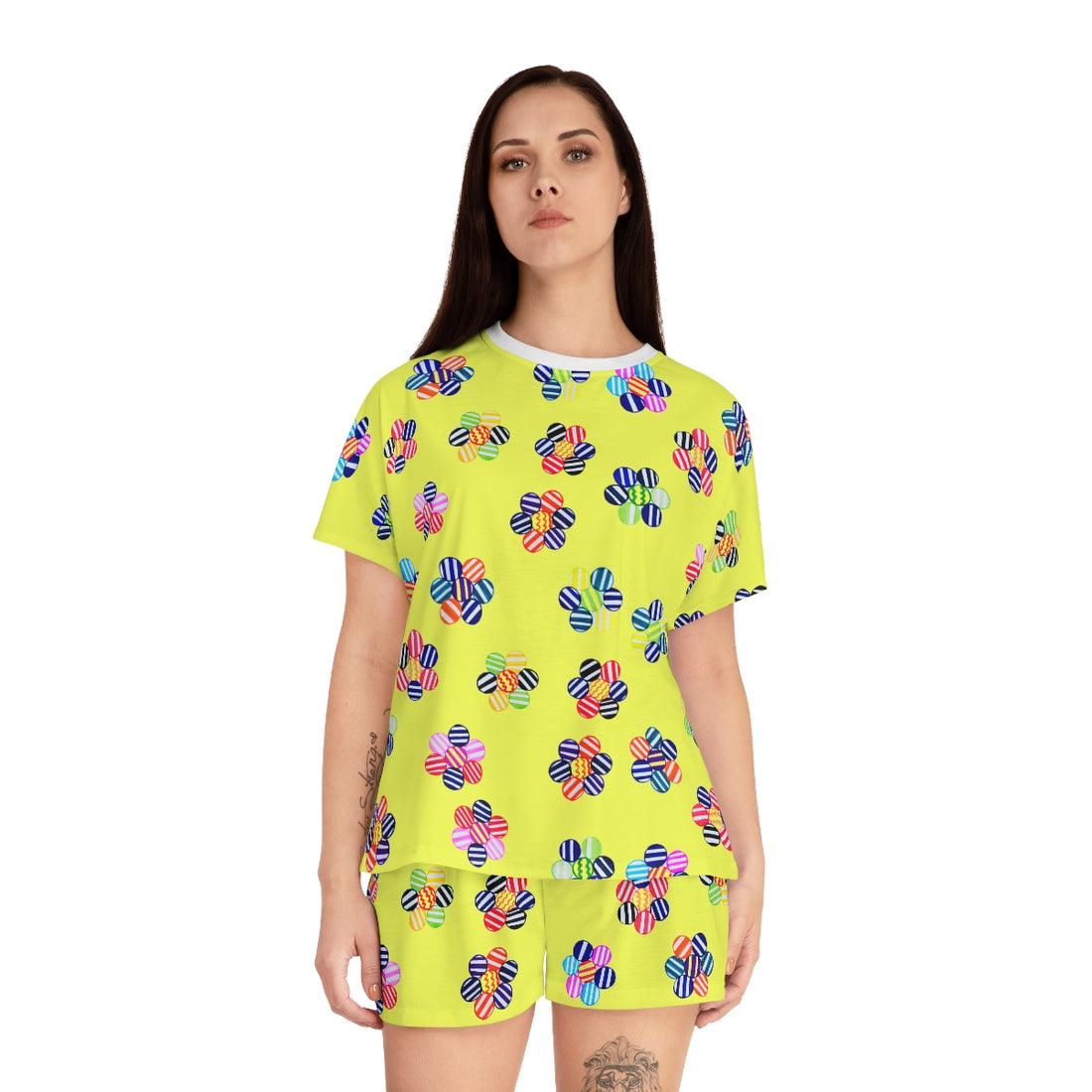 canary geometric floral pajama set