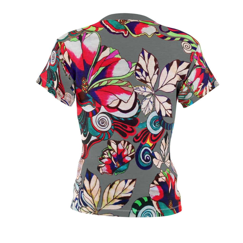 Graphic Floral AOP Grey T-Shirt