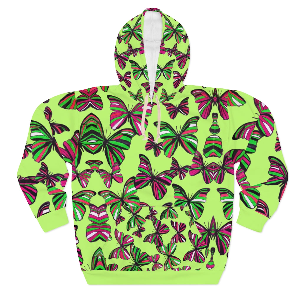 Butterflies Pullover Lime Hoodie
