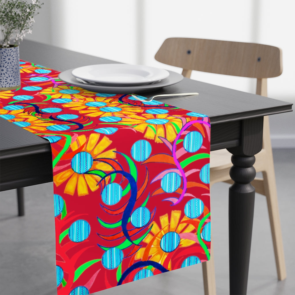 Sunflower Deep Red Table Runner