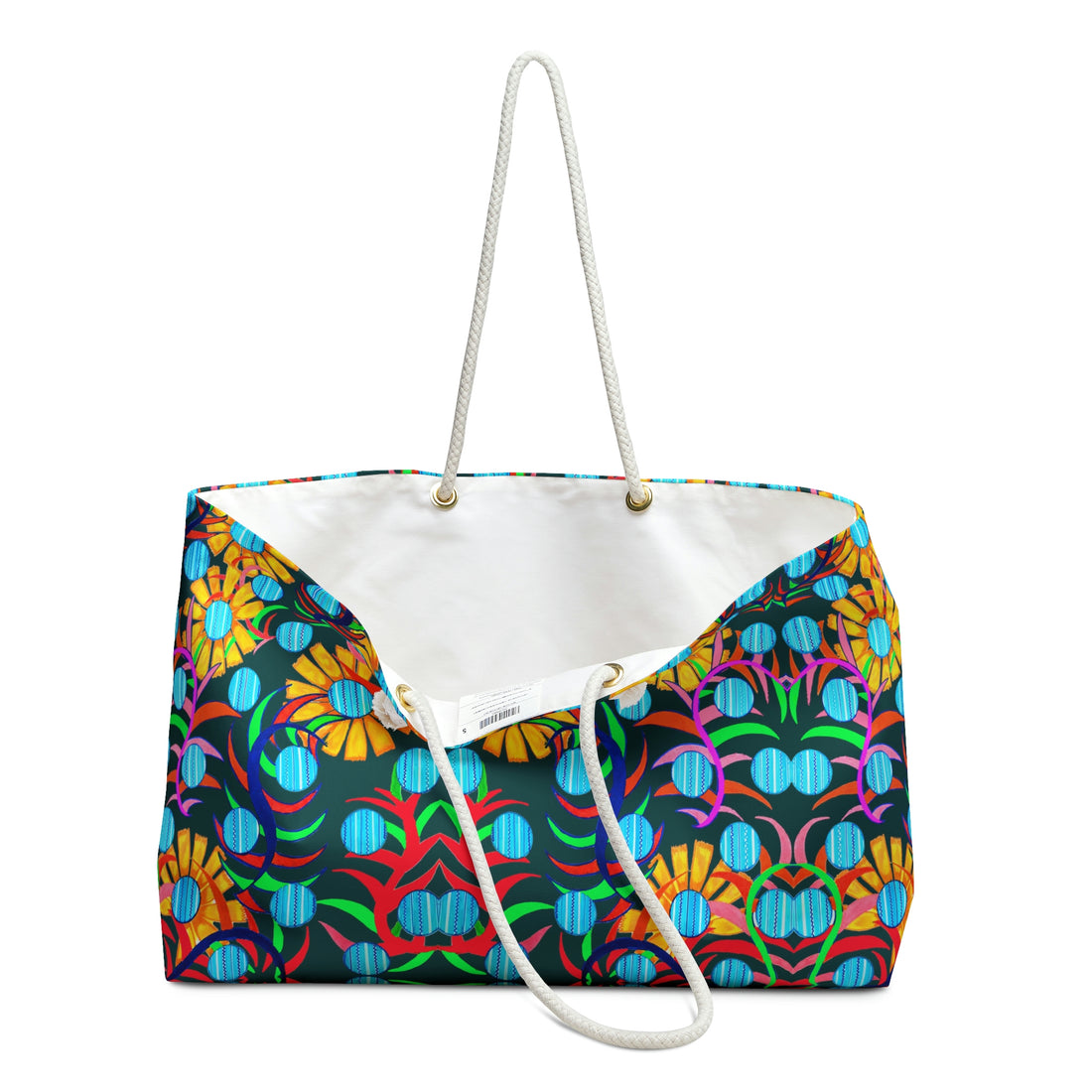 Bottle Green Sunflower Weekender Open Beach Tote Bag