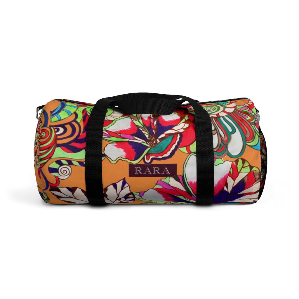 Artsy Floral Pop Peach Duffel Bag