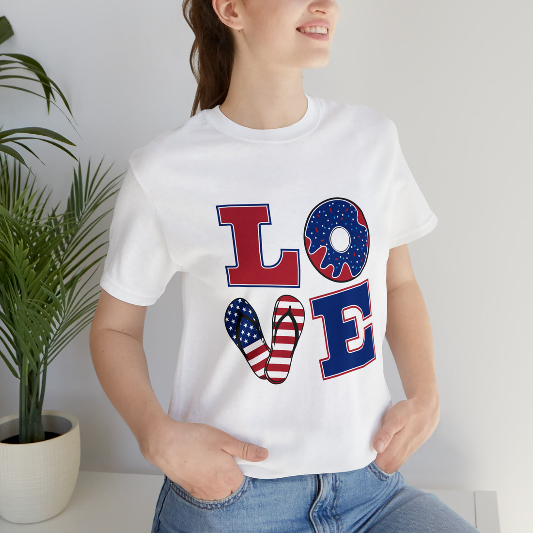 Unisex Jersey American Love Tee