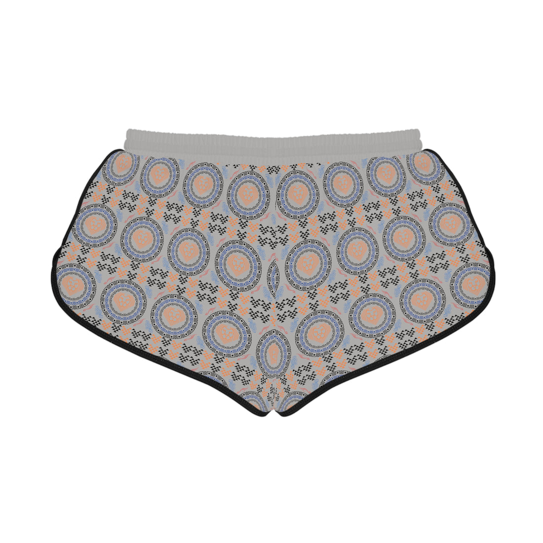 Slate Geo Lion Head Relaxed Gym Shorts