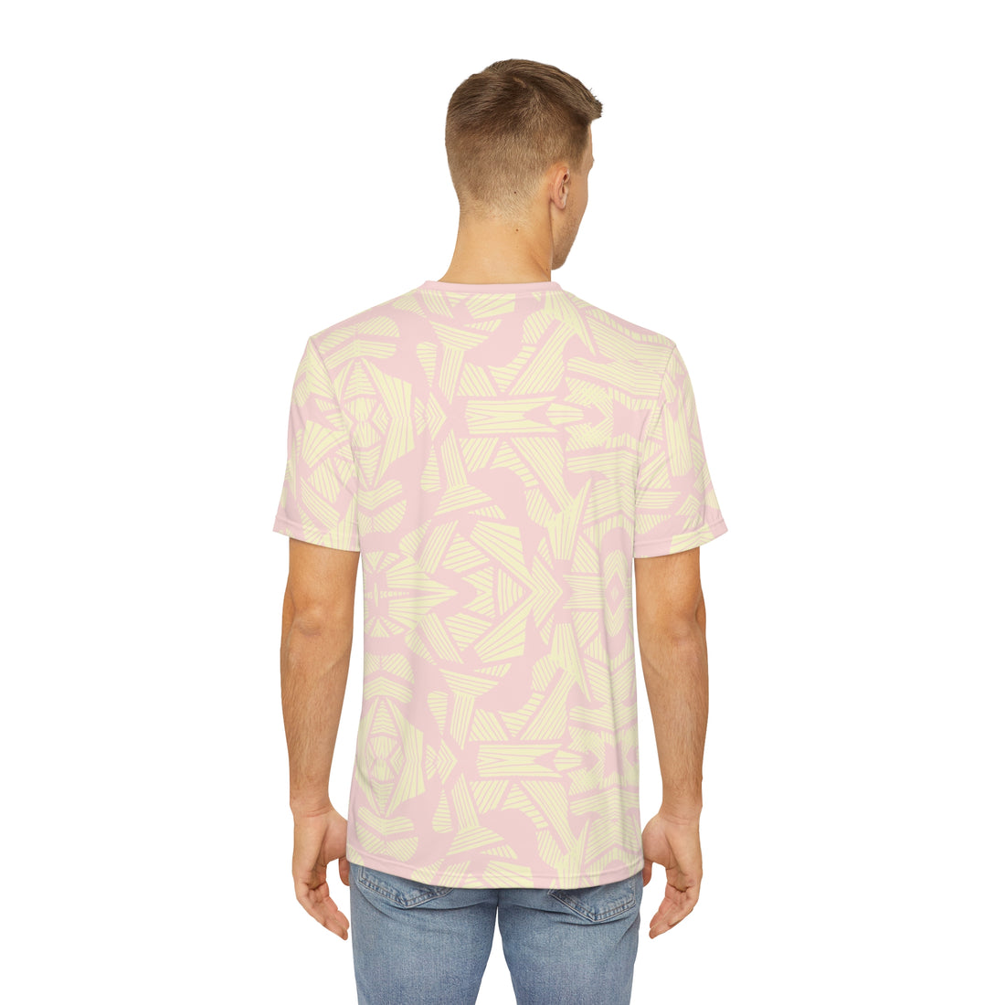 Pale Pink Men's Rasta Lion Portrait Polyester Tee (AOP)