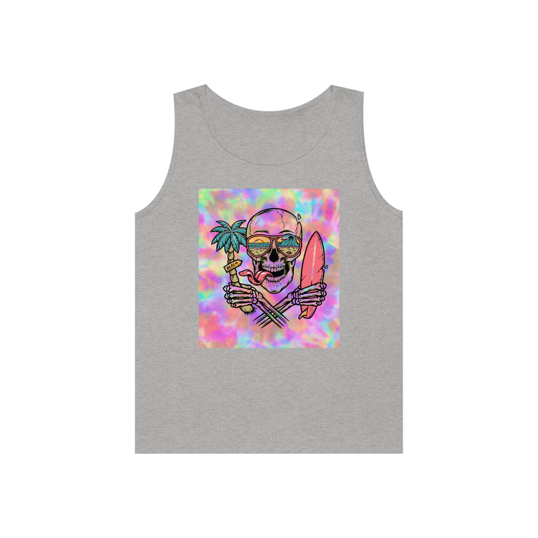 Tye Dye Skull Print Unisex Tank Top