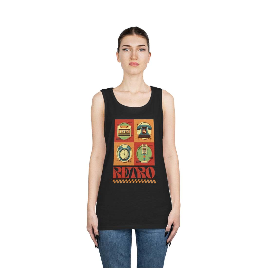 Retro Print Unisex Tank Top