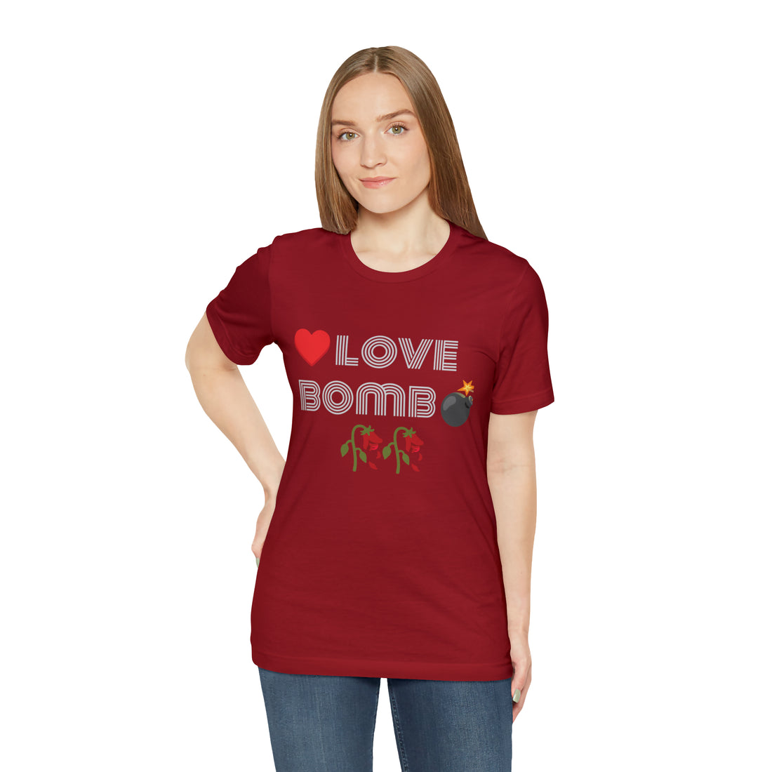 Unisex Love Bomb Typography Jersey Tee