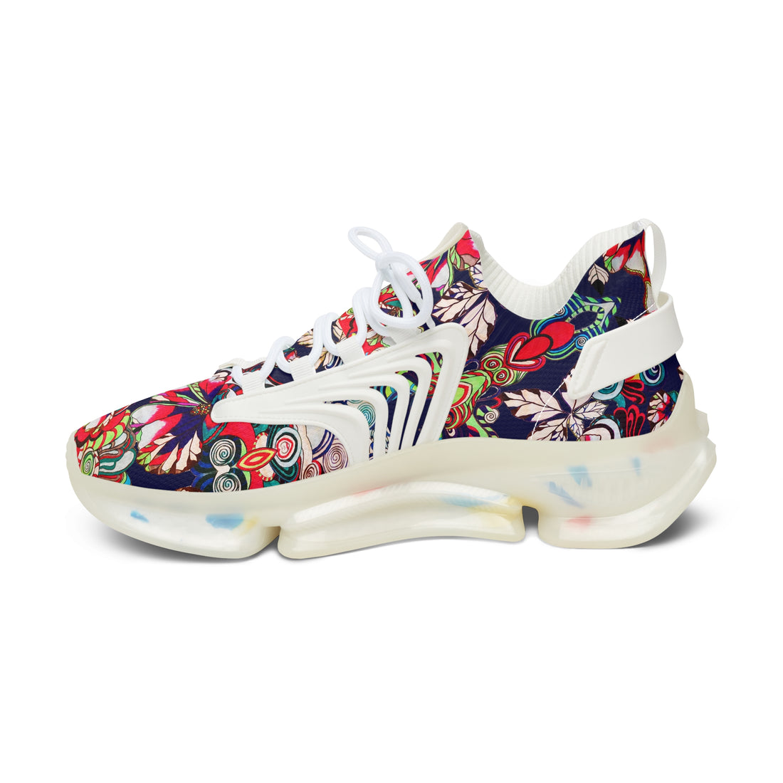 Ink Floral Pop OTT Women's Mesh Knit Sneakers