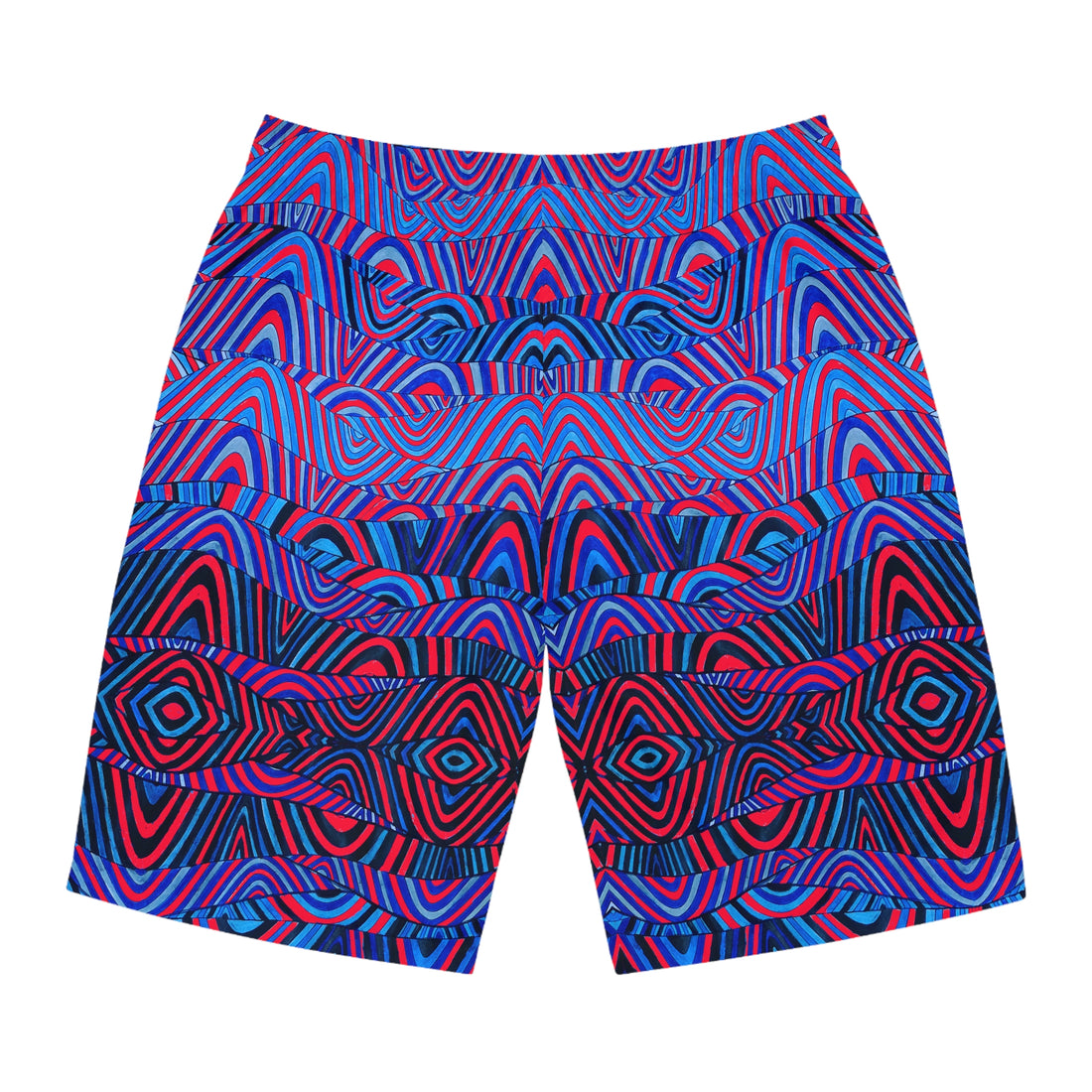 Red Sonic Print Men's Board Shorts (AOP)