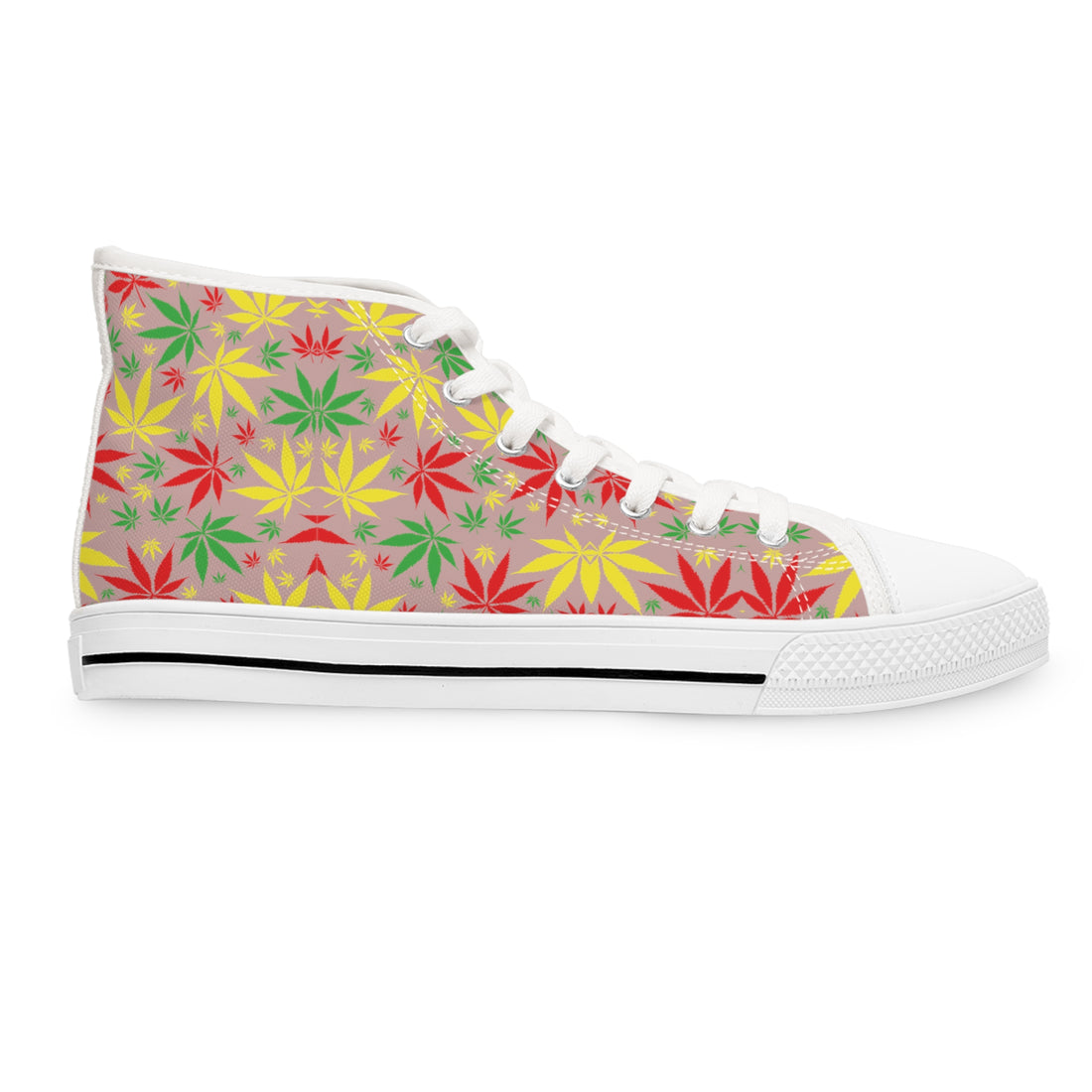 Taupe Tropical Rasta Toned Women's High Top Sneakers