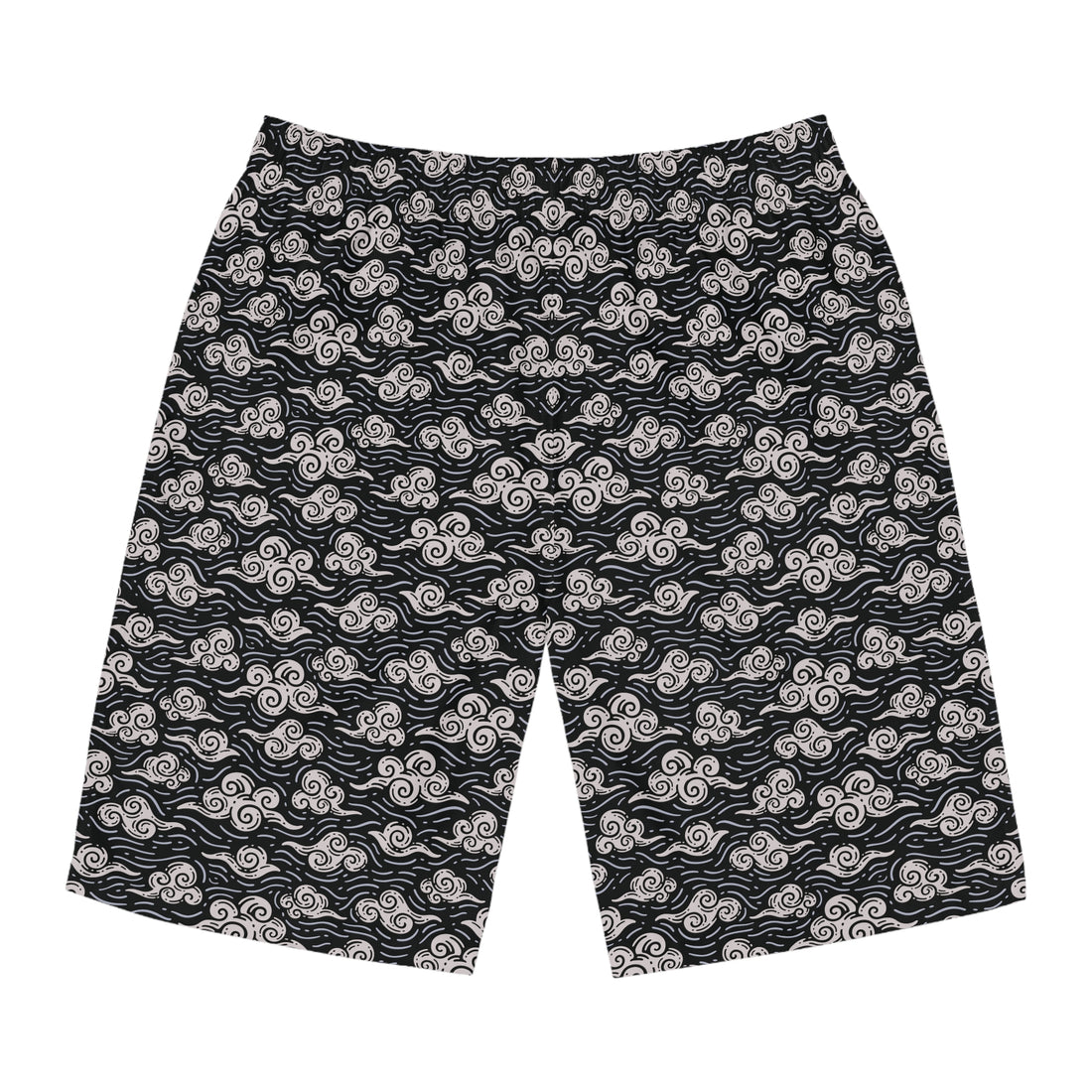 Black Oriental Clouds Men's Board Shorts (AOP)