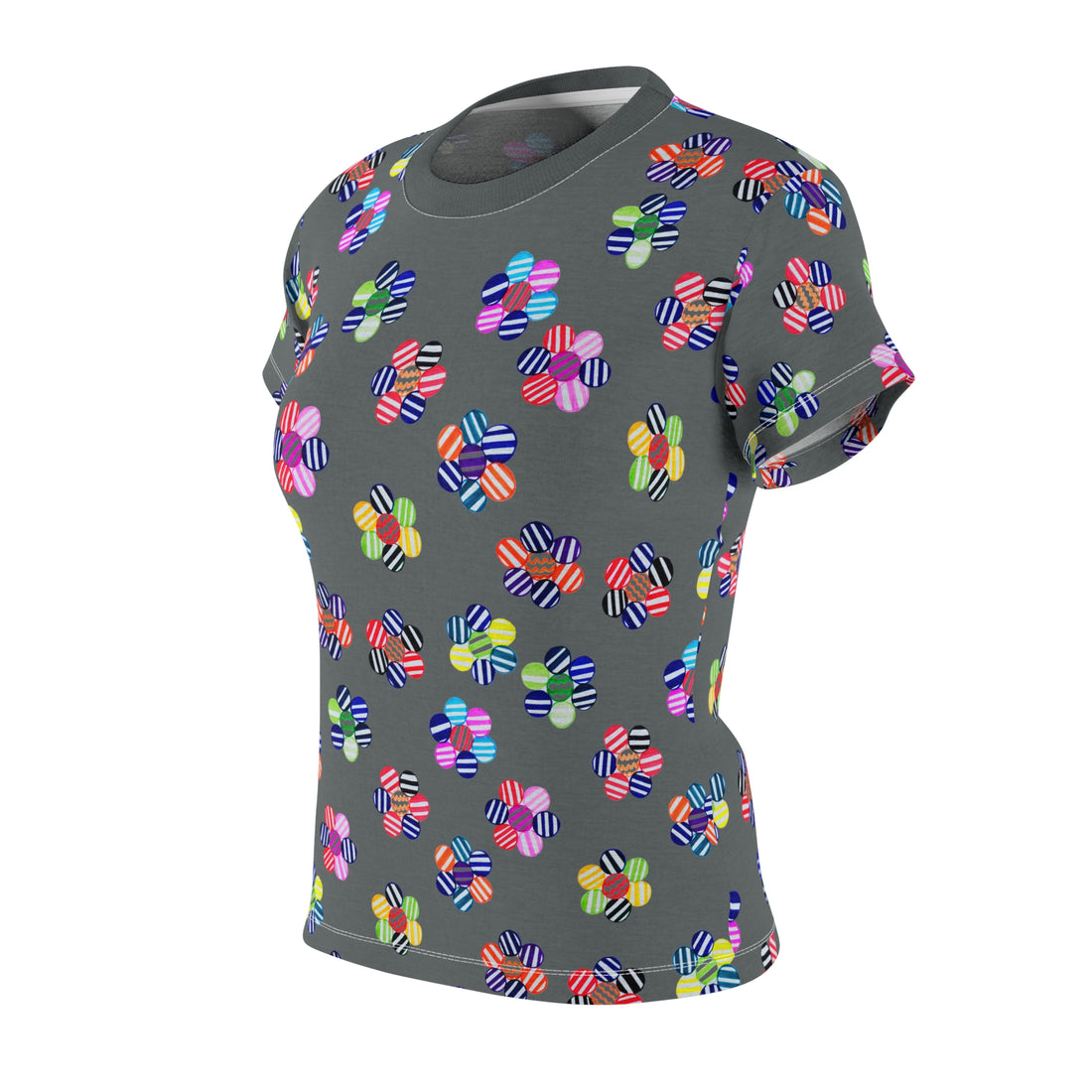 Ash Candy Floral AOP Women's Cap Sleeves T-shirt