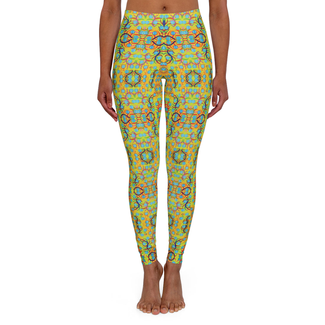 Lime Sunflower Spandex Leggings