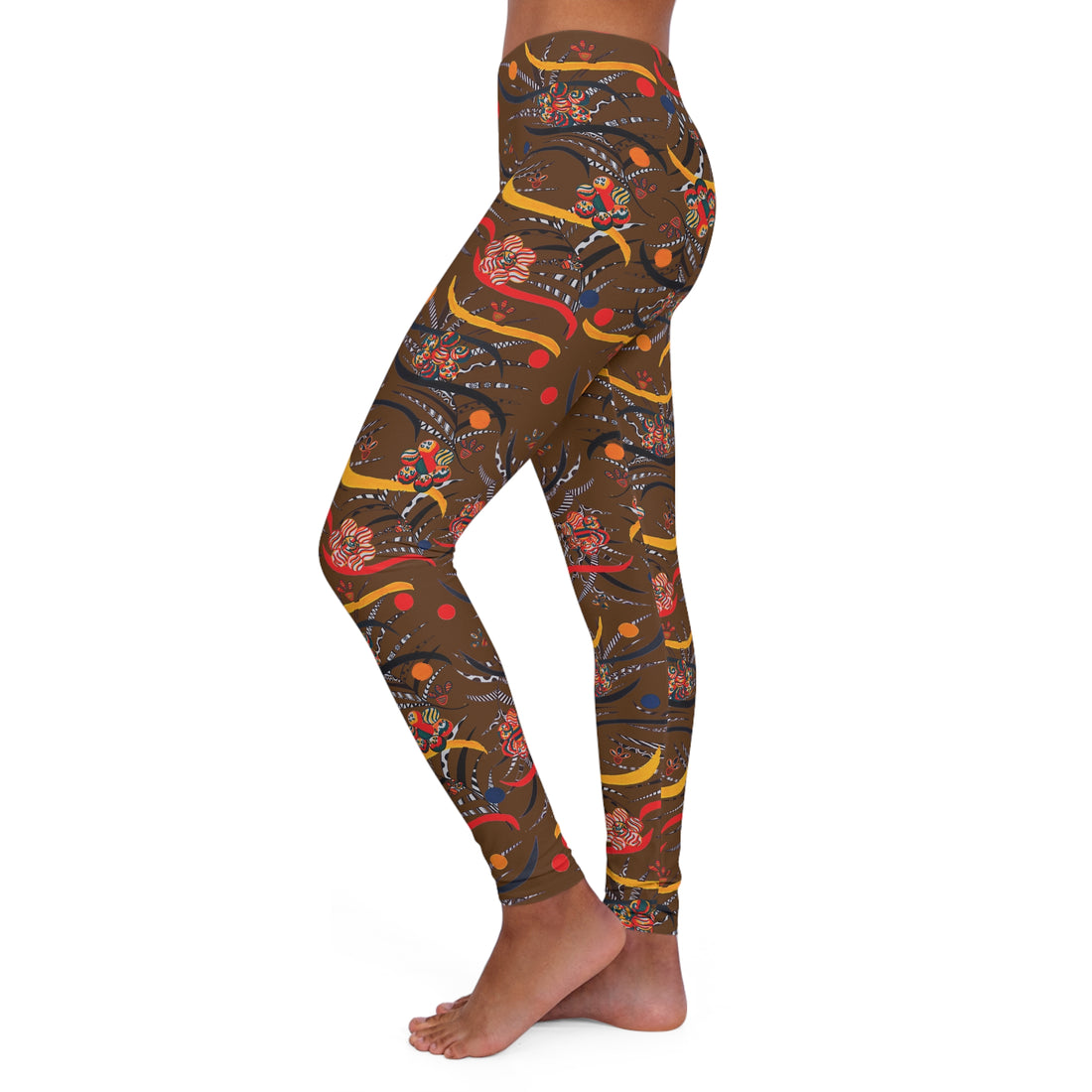 Brown Wilderness Print Spandex Leggings