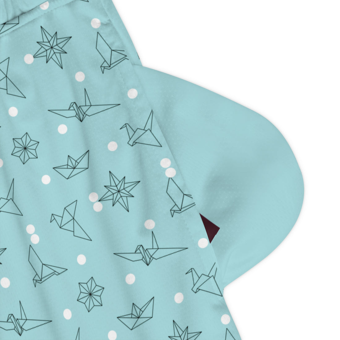 Icy Blue Origami Basketball Rib Shorts (AOP)