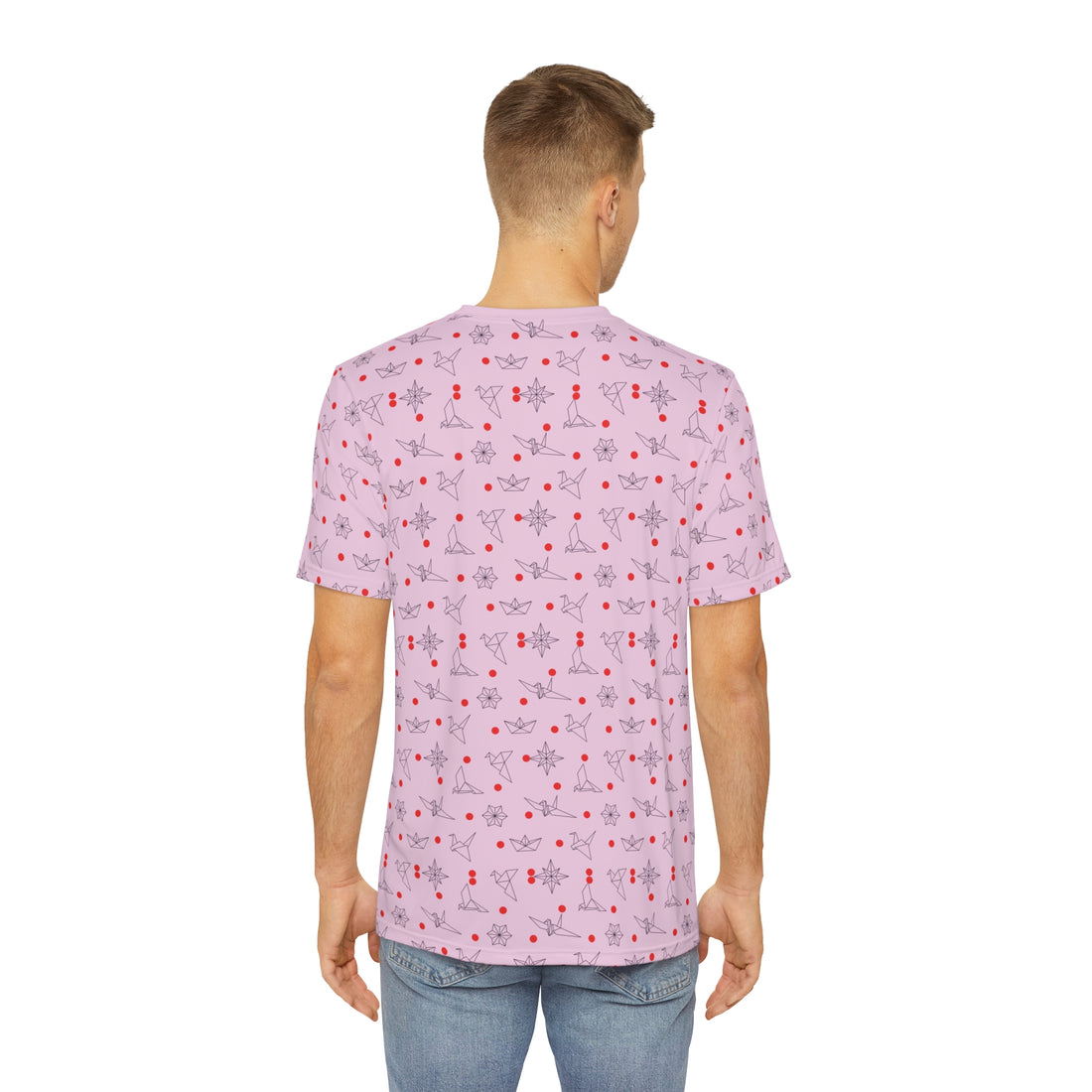 Lilac Origami Men's Polyester Tee (AOP)