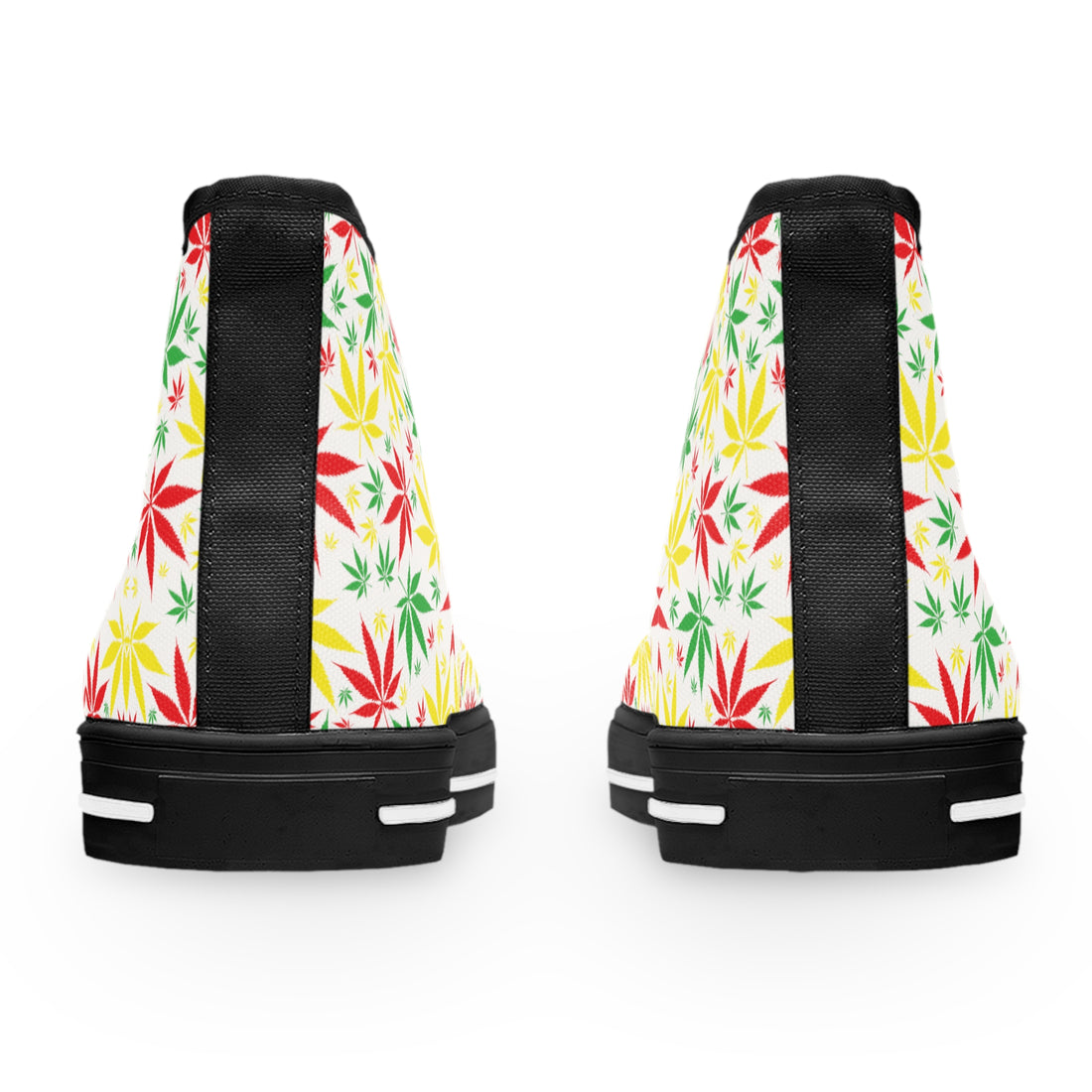 White Tropical Rasta Toned Women's High Top Sneakers