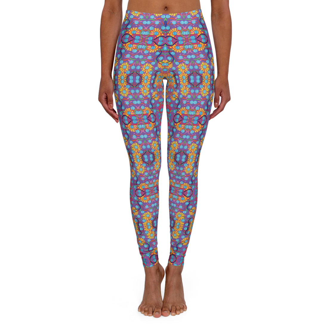 Pearl Purple Sunflower Spandex Leggings