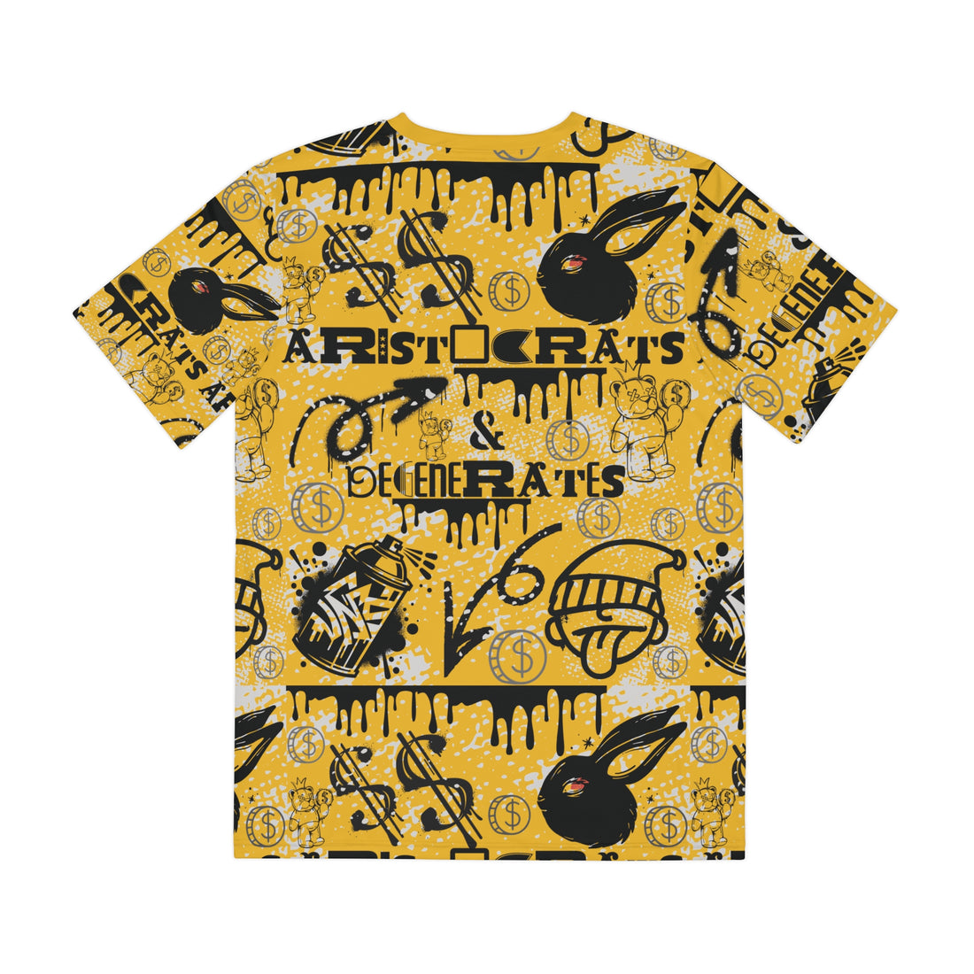 Yellow Graphic Polar Men's Polyester Tee (AOP)