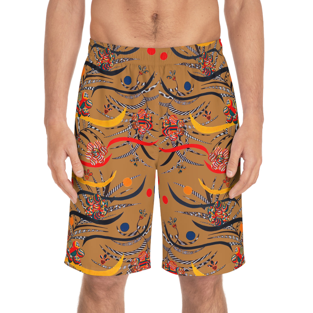 Tussock Wilderness Print Men's Board Shorts (AOP)