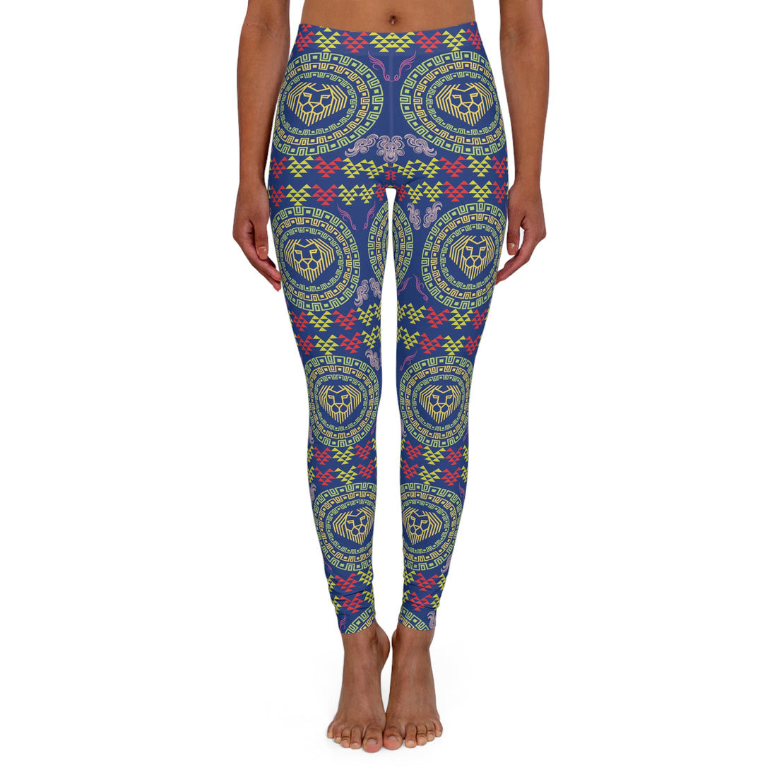 Royal Blue lion head Spandex Leggings