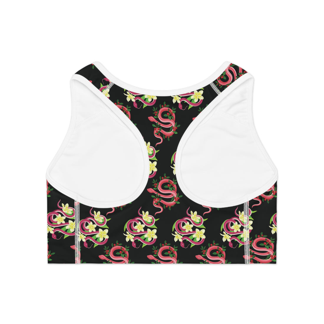 Black Snake Print (AOP) Racerback Sports Bra