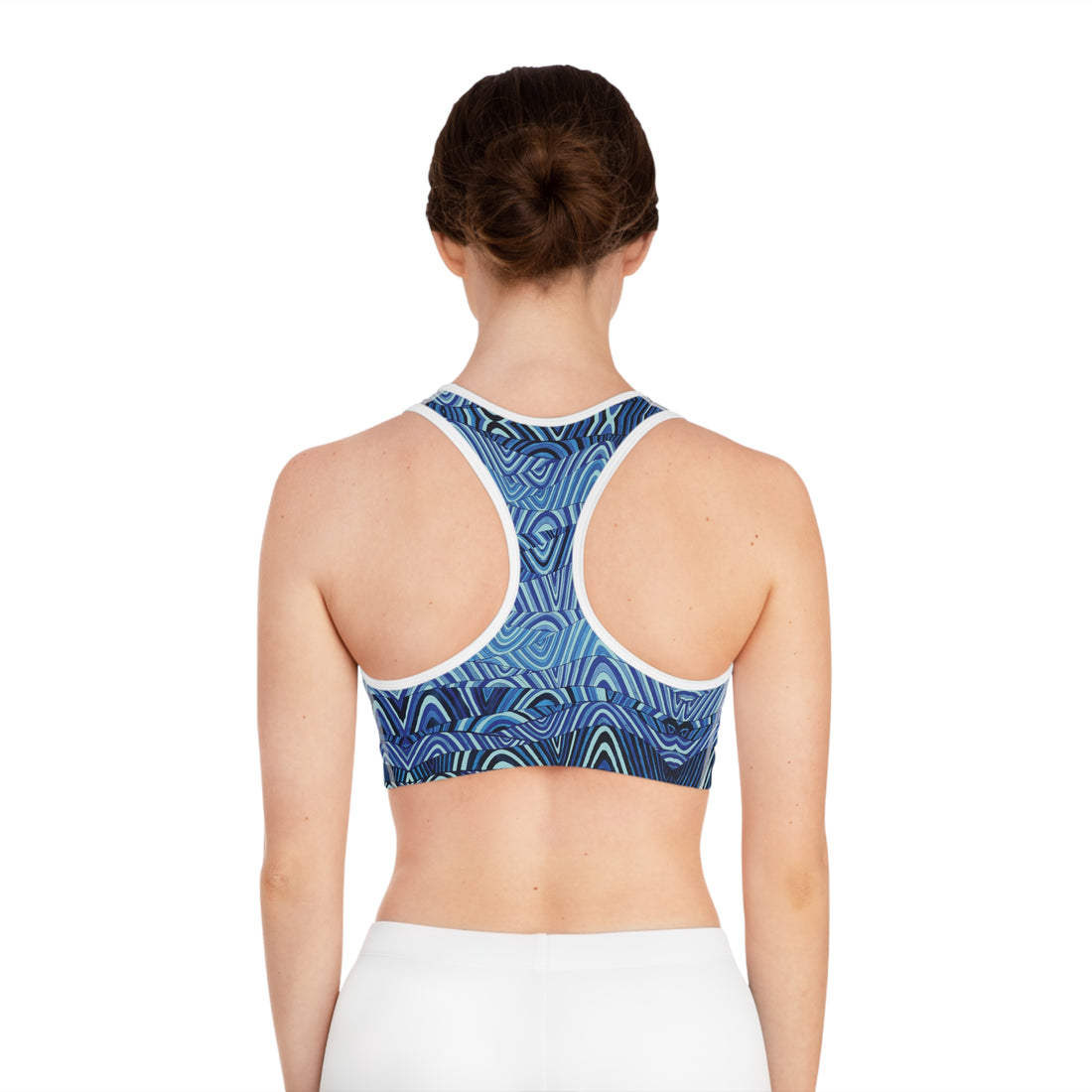 Icy Blue Sonic (AOP) Racerback Sports Bra