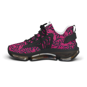 Hot Pink Tropical Minimalist OTT Women's Mesh Knit Sneakers