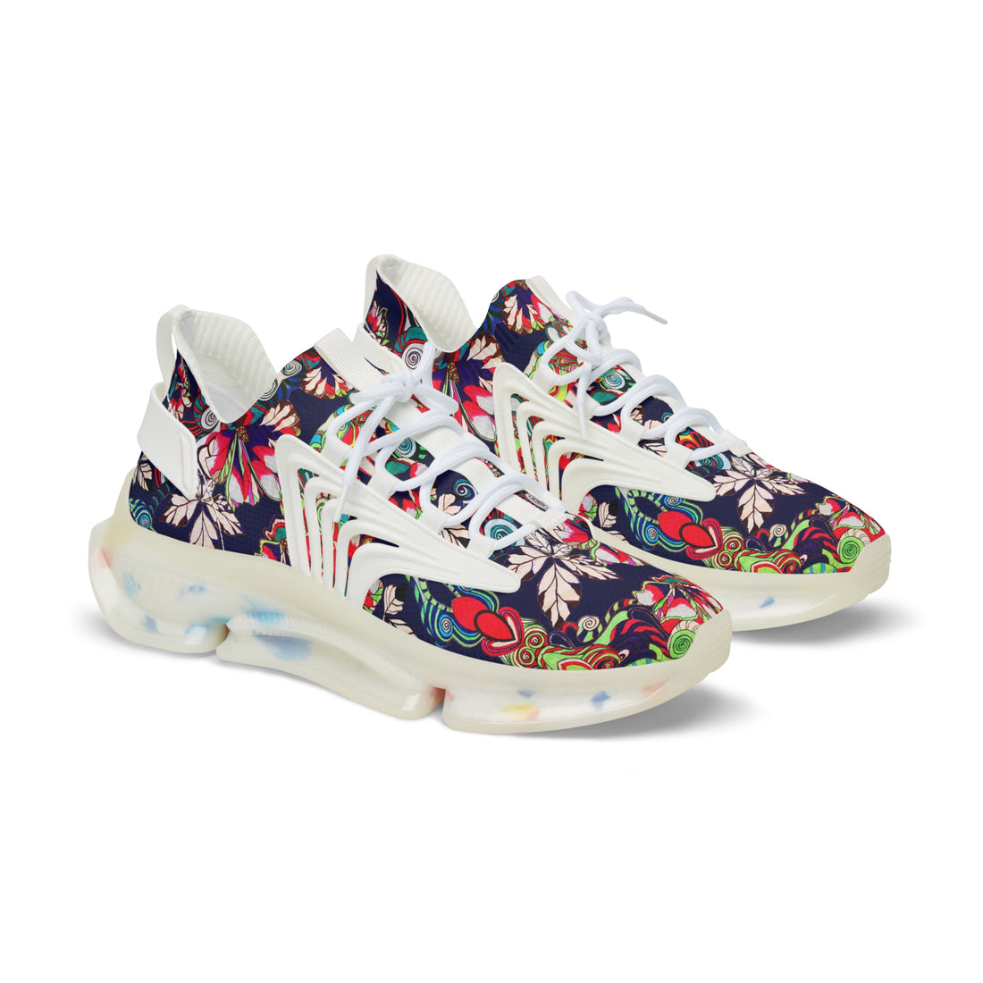 ink men's graphic floral print mesh knit sneakers